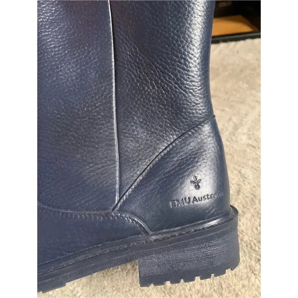 Emu Navy Leather Mid-Calf Boots